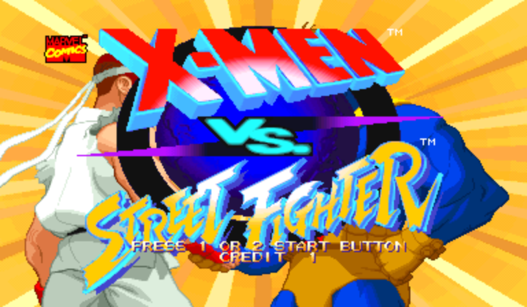 X-Men Vs. Street Fighter (Hispanic 961004) Title Screen